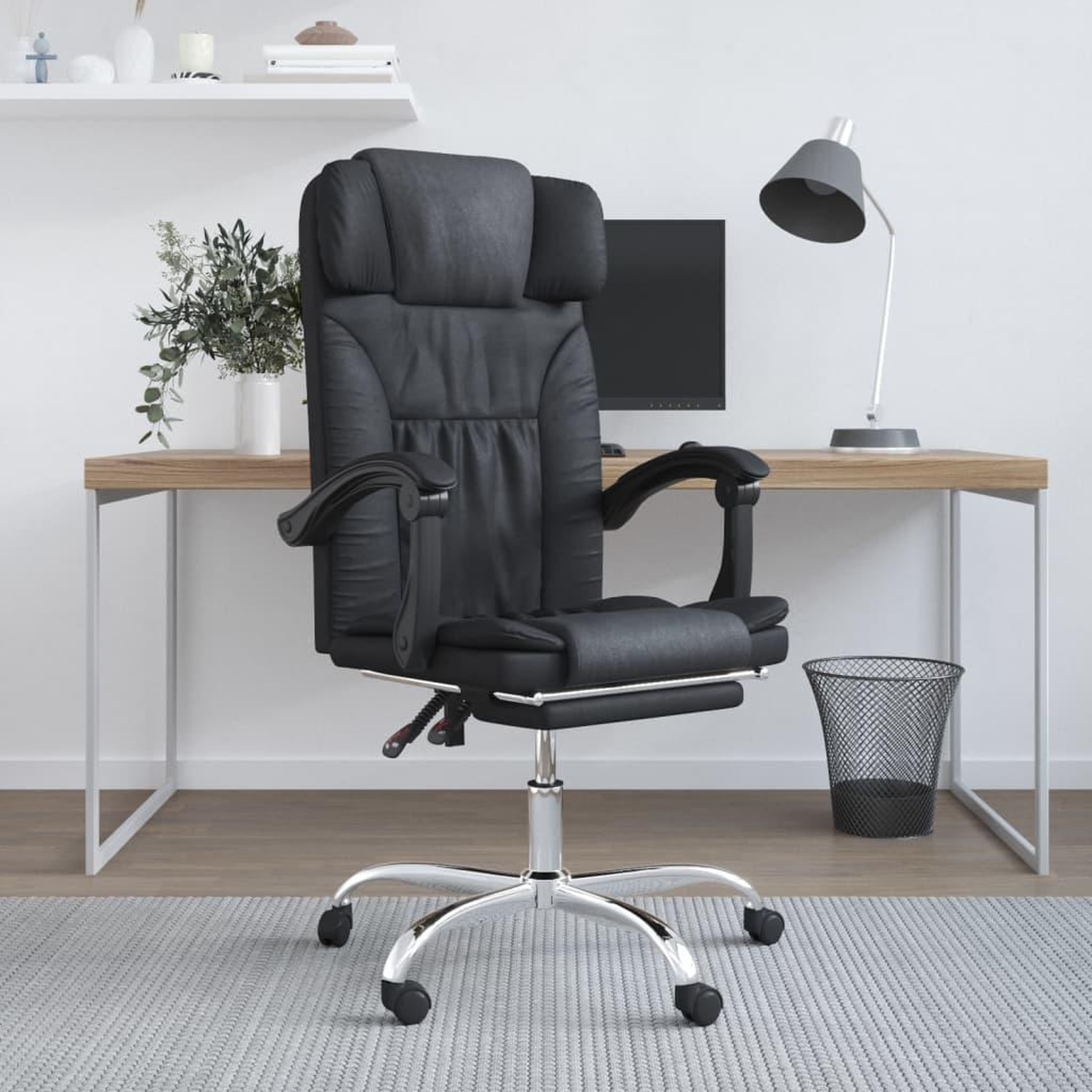 Voir la diapositive 1 : VIDAXL Fauteuil de massage inclinable de bureau Noir Similicuir