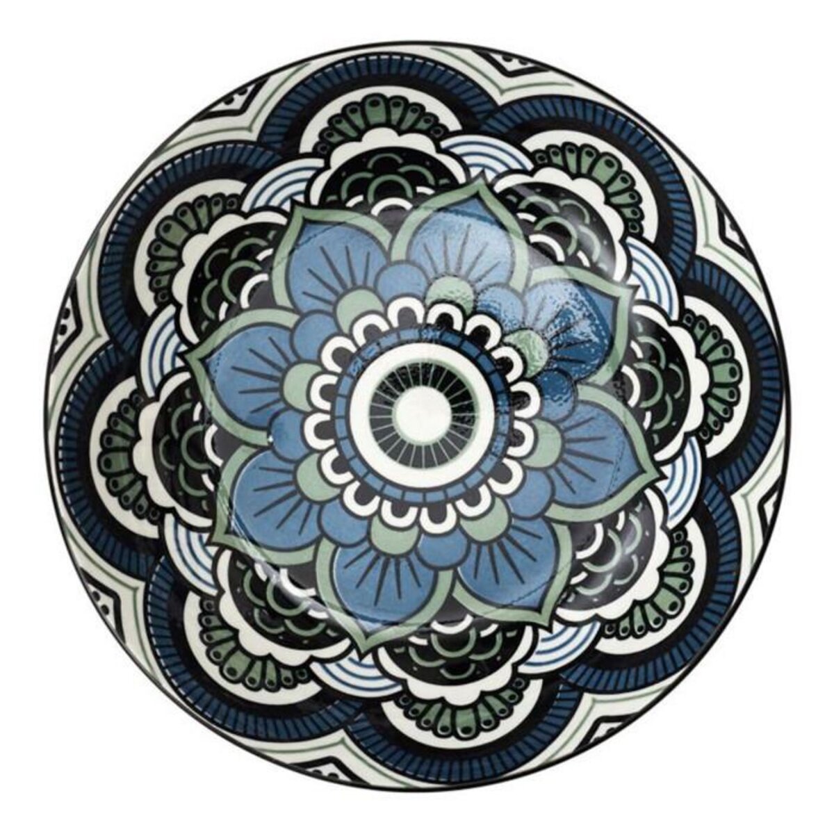 Paris Prix Lot de 6 Assiettes Creuses  Mandala  20cm Bleu