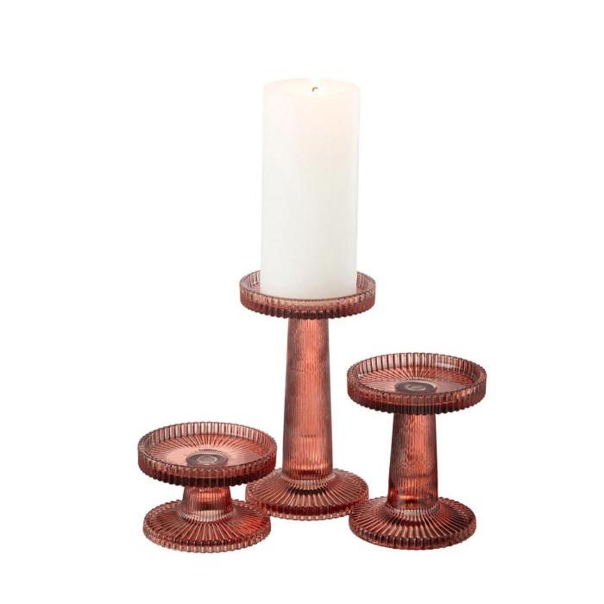 Paris Prix Lot de 3 Chandeliers en Verre  Nelly  16cm Orange