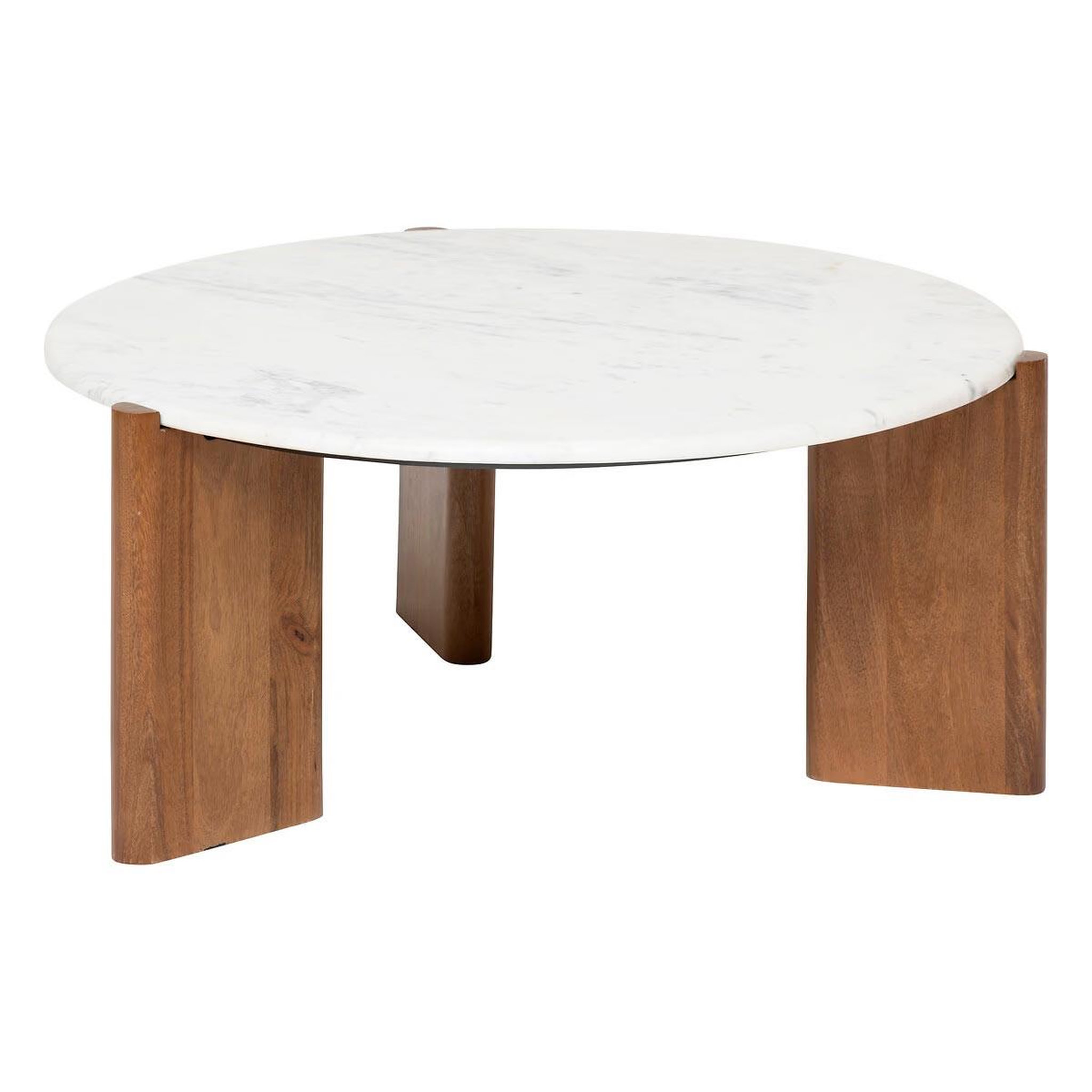 ATMOSPHERA Table basse en marbre  nanda  91cm naturel & blanc