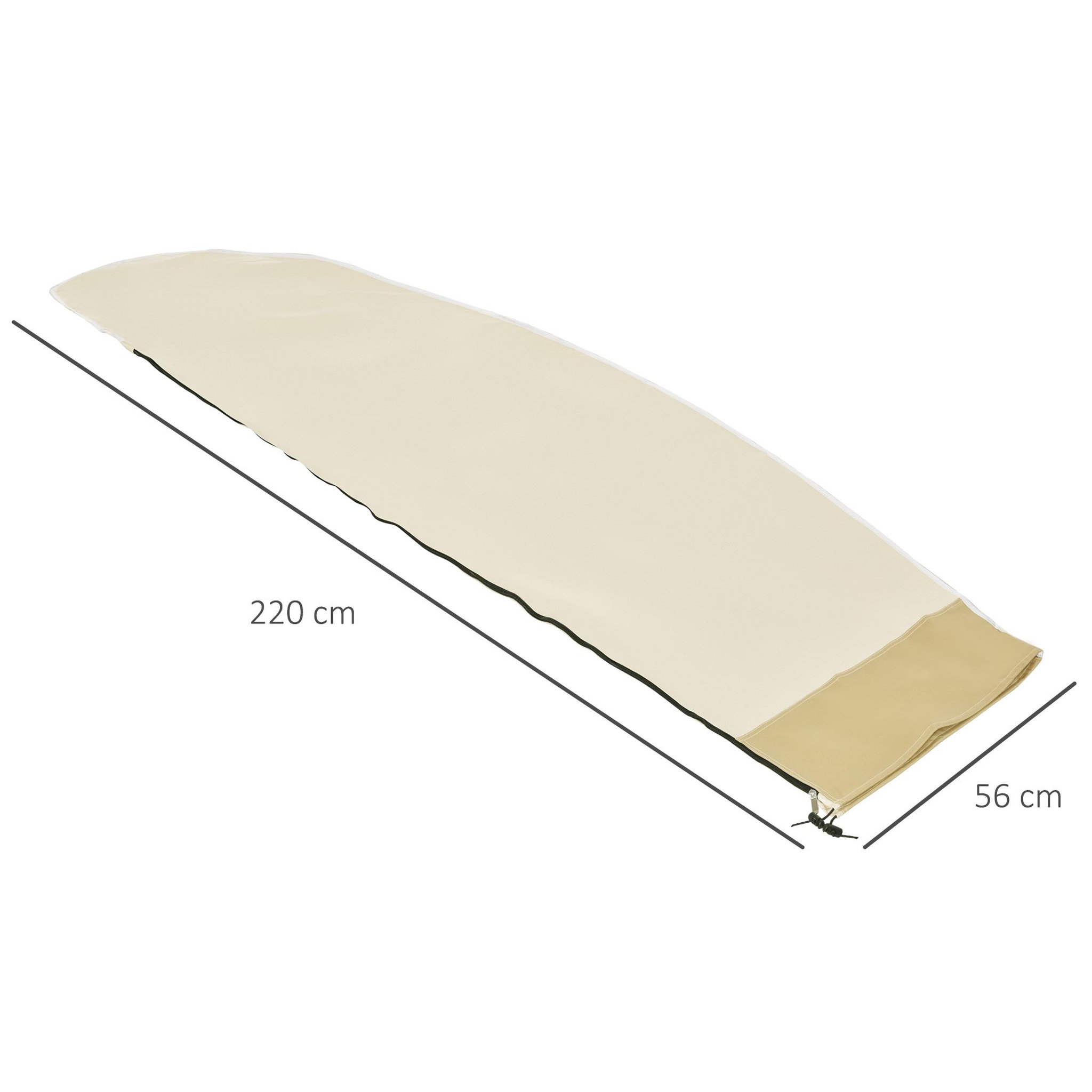 Voir la diapositive 3 : OUTSUNNY Housse de protection imperméable pour parasol droit avec fermeture éclair et cordon de serrage polyester PVC haute densité beige