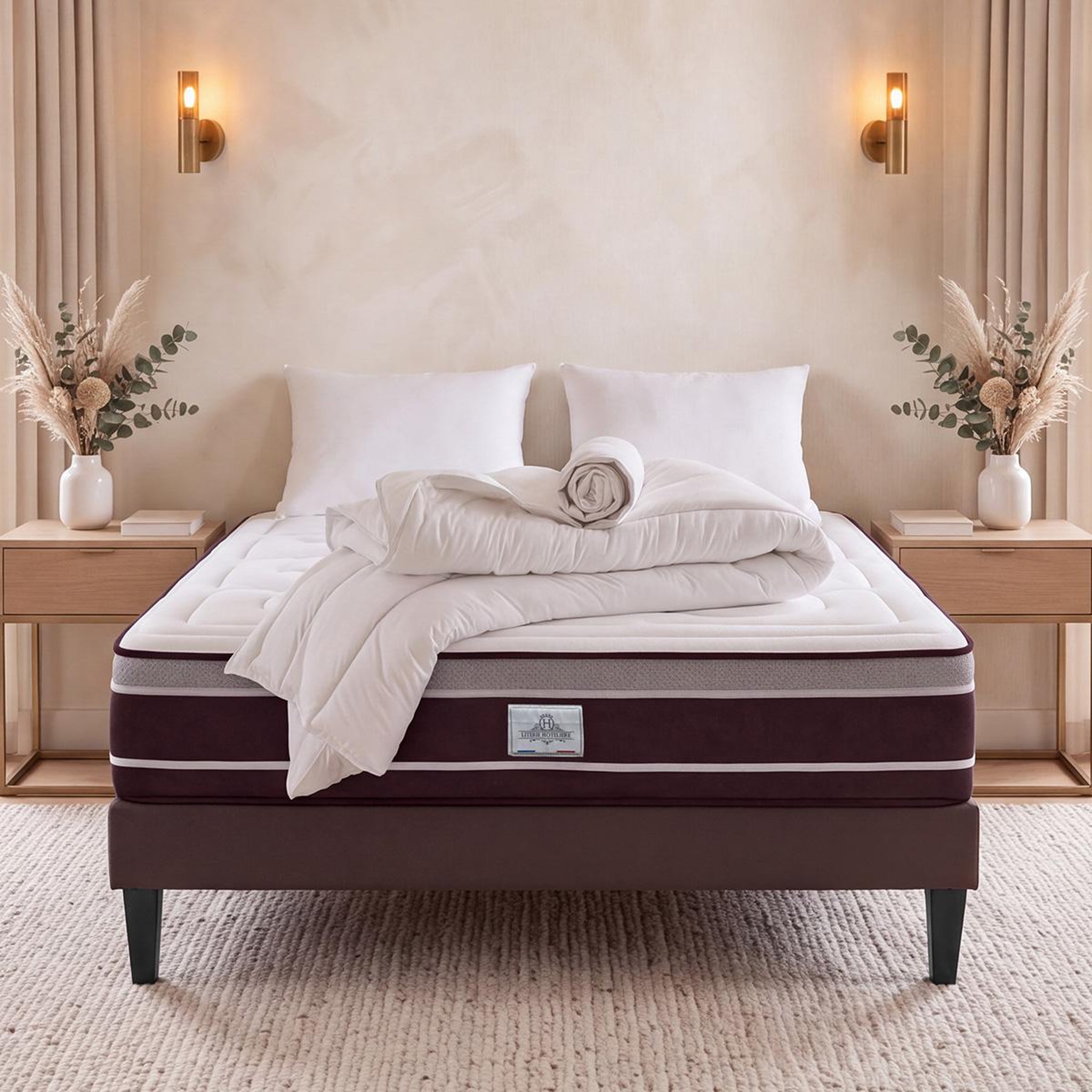 Voir la diapositive 2 : HYPSOM Hypsom | pack prêt à dormir divin | matelas ressorts ensachés + sommier + accessoires