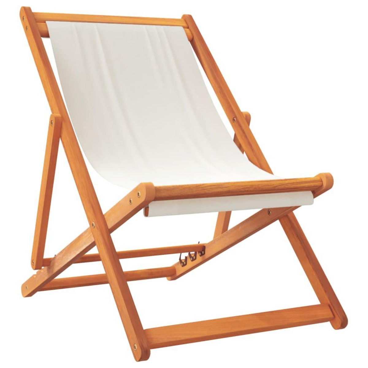 VIDAXL Chaises de plage pliables lot de 2 blanc creme tissu