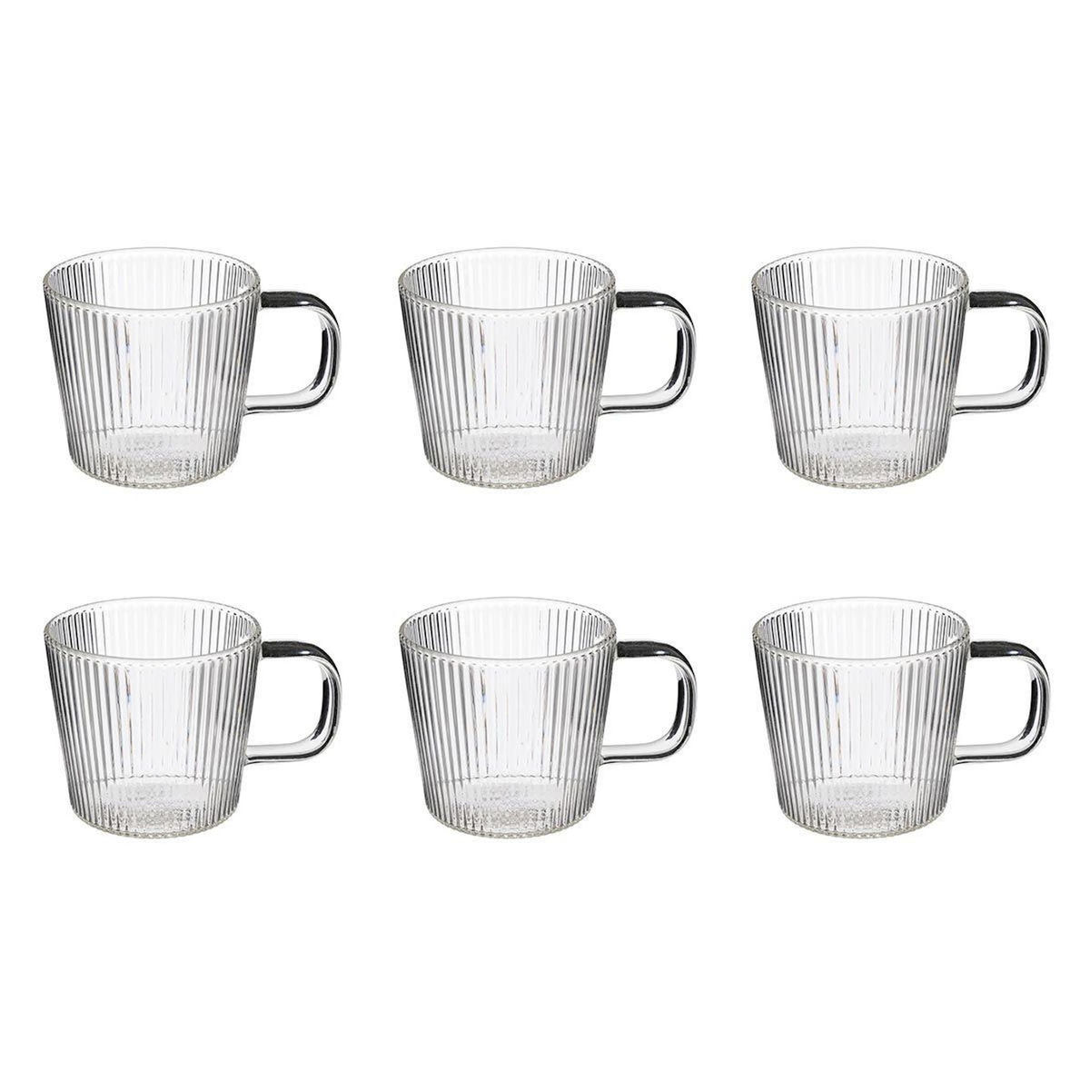 SECRET DE GOURMET Lot de 6 Tasses à Café  Nala  15cl Transparent