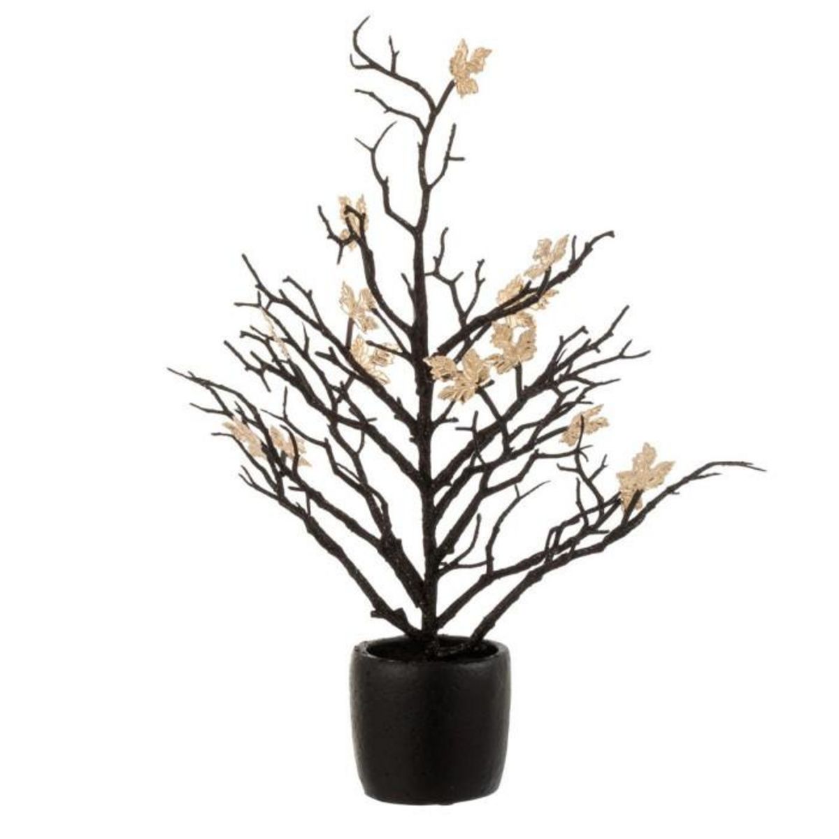 Paris Prix Plante Artificielle  Arbre & Feuilles  44cm Noir & Or