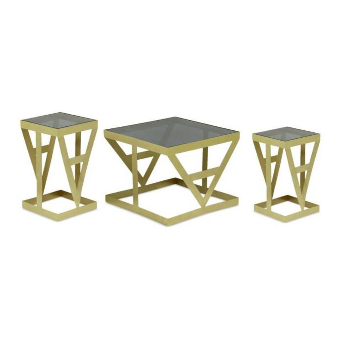Paris Prix Lot de 3 Tables d'Appoint  Zelys  63cm Or