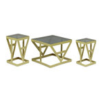 Paris Prix Lot de 3 Tables d'Appoint  Zelys  63cm Or
