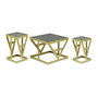 Voir la diapositive 1 : Paris Prix Lot de 3 Tables d'Appoint  Zelys  63cm Or