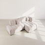 Voir la diapositive 3 : LISA DESIGN Curtis - canapé d'angle droit 4 places sans accoudoir en tissu texturé