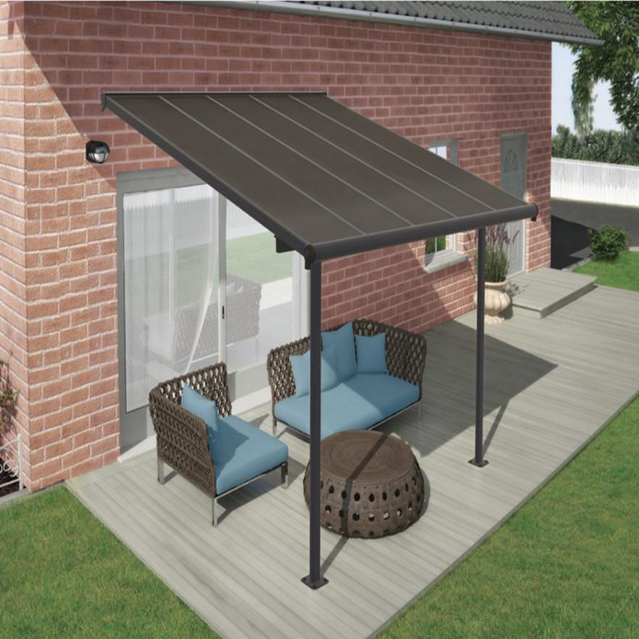 Palram Pergola 9.4m² gris anthracite - 705599