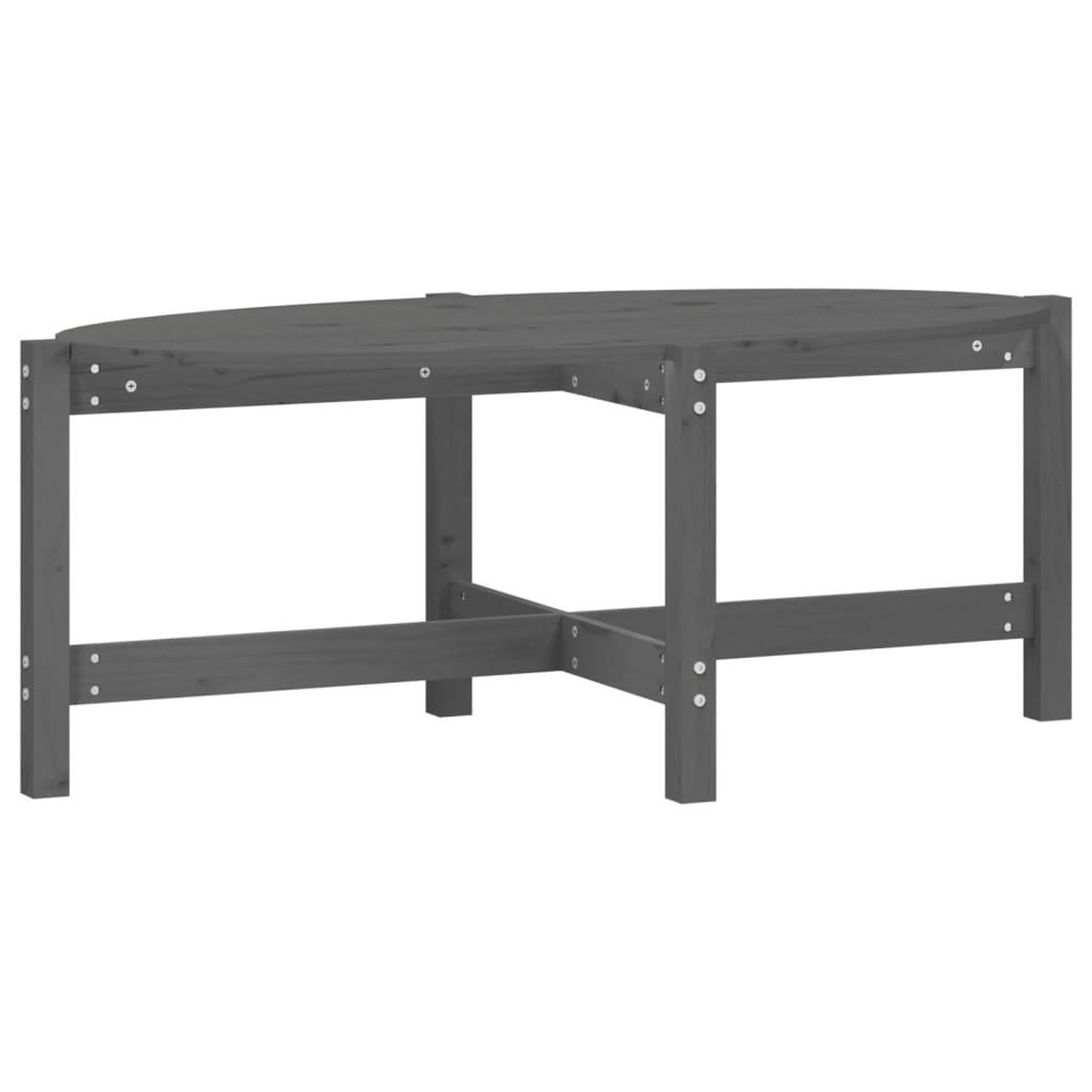 Voir la diapositive 2 : VIDAXL Table basse Gris 118x63x45 cm Bois massif de pin
