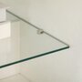 HOMCOM Table basse design contemporain 2 tiroirs 2 niches étagère verre trempé panneaux blanc aspect chêne clair