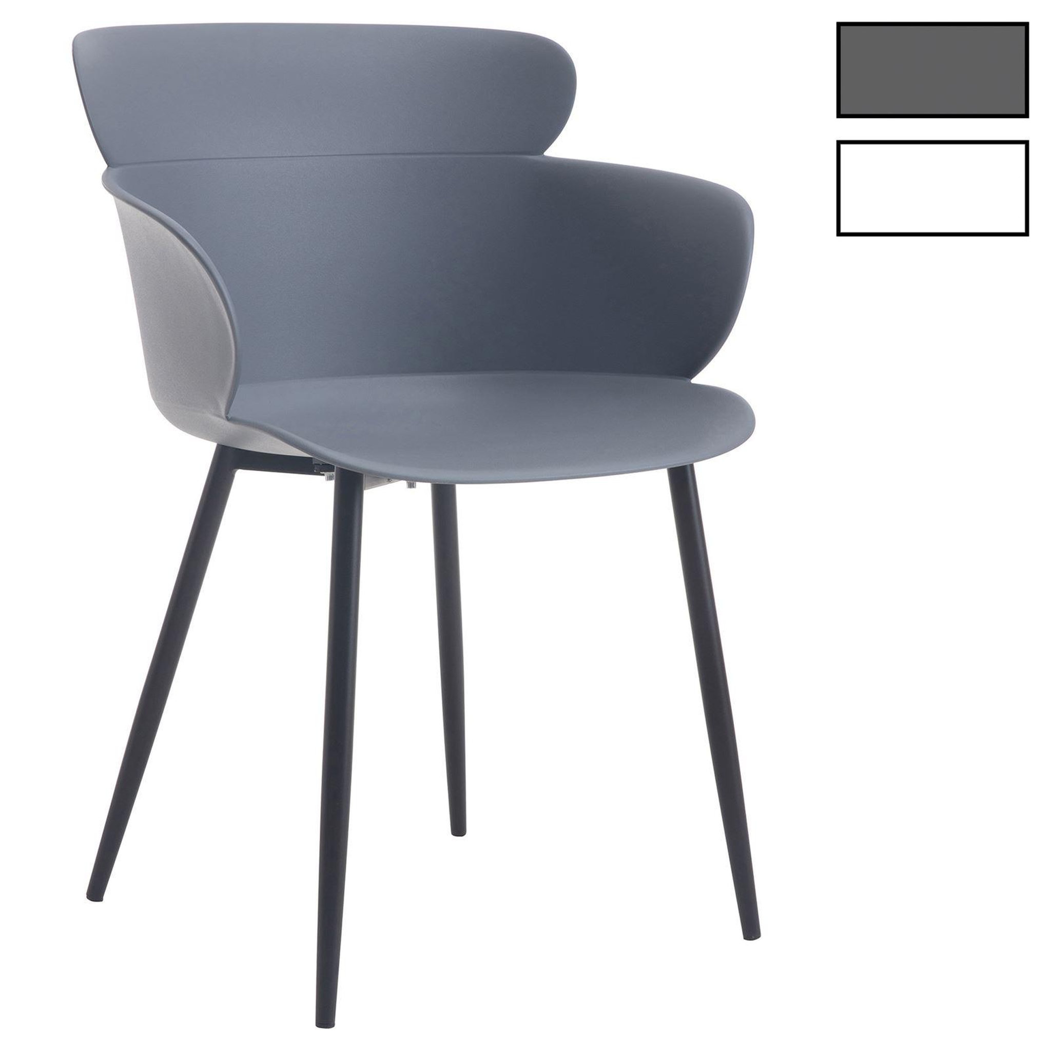 IDIMEX Lot de 4 chaises catch, en plastique. Coloris disponibles : Gris