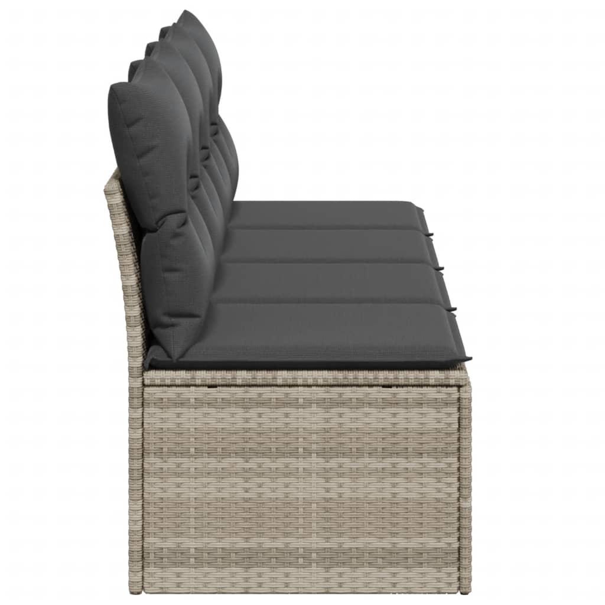 Voir la diapositive 5 : VIDAXL Canape de jardin et coussins 4 places gris clair resine tressee