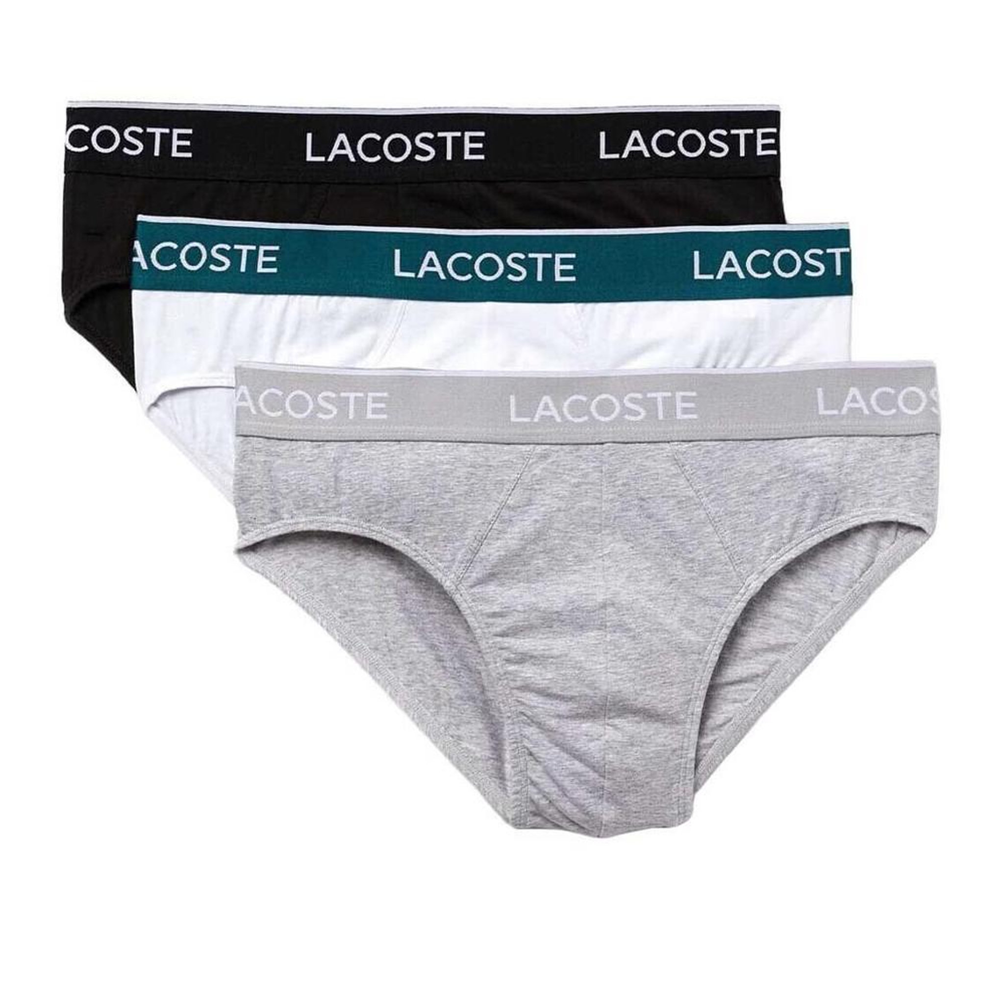 Lacoste X3 Slips Noir/Gris/Blanc Homme Lacoste 8H3472
