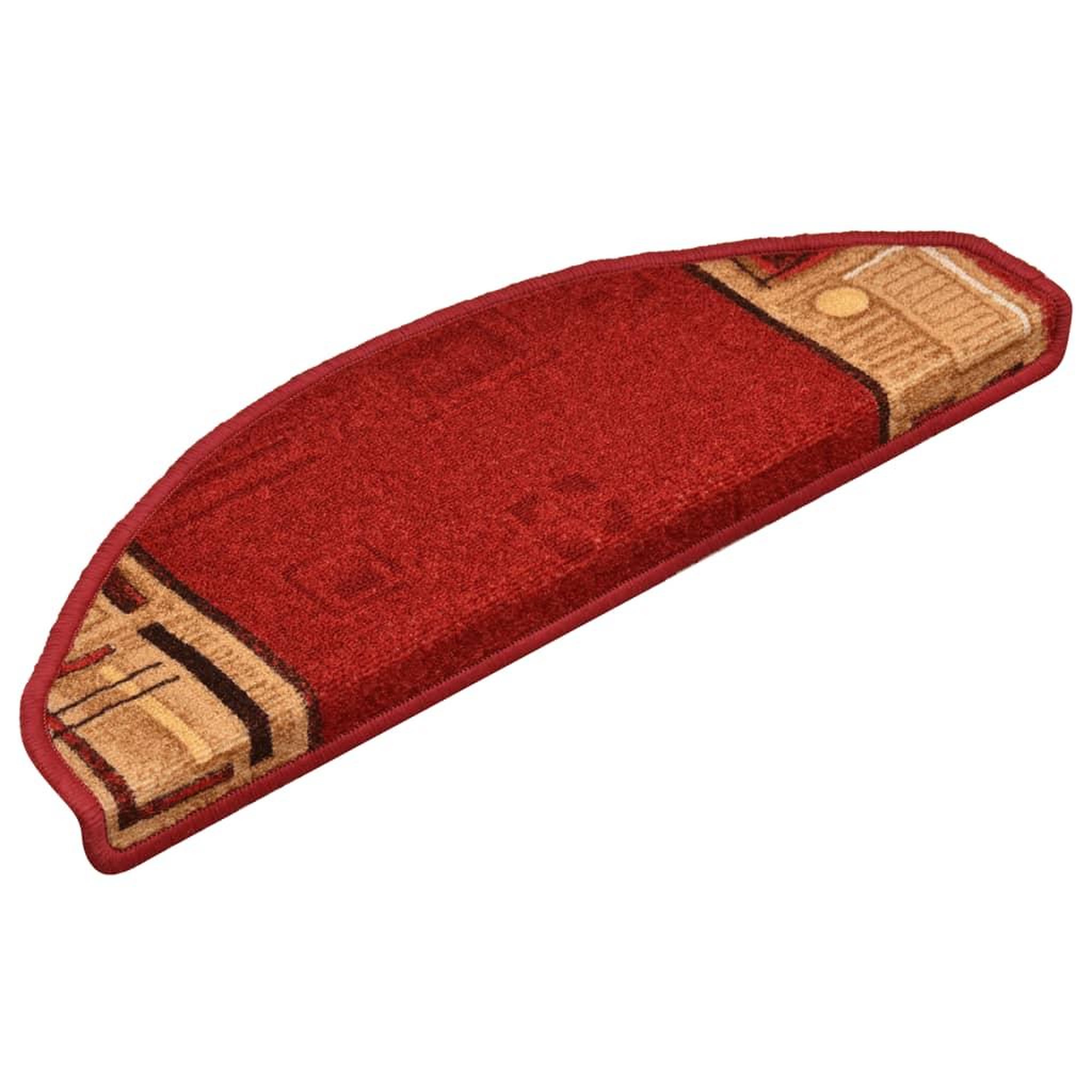 Voir la diapositive 3 : VIDAXL Tapis d'escalier autocollants 15 pcs Rouge 65x21x4 cm