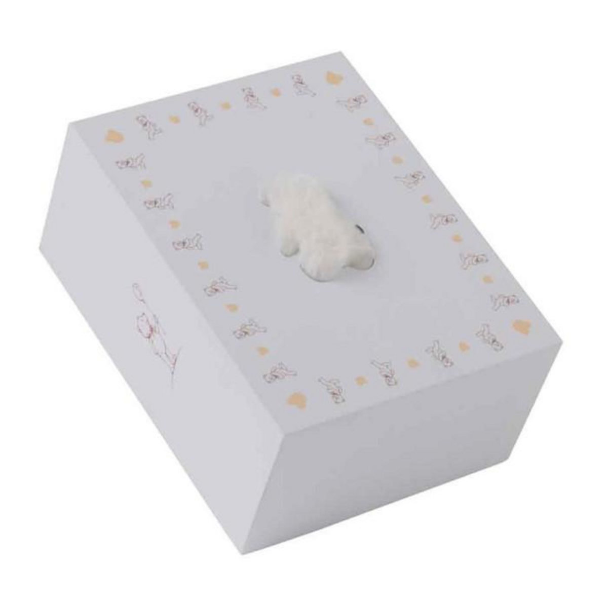 Paris Prix Tapis Déco Enfant  Ours  103cm Blanc