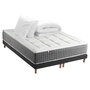 Voir la diapositive 1 : IDLITERIE Ensemble Matelas Ressort 7 zones H.28cm + Sommier + couette + oreillers Fabriqué en France MAX