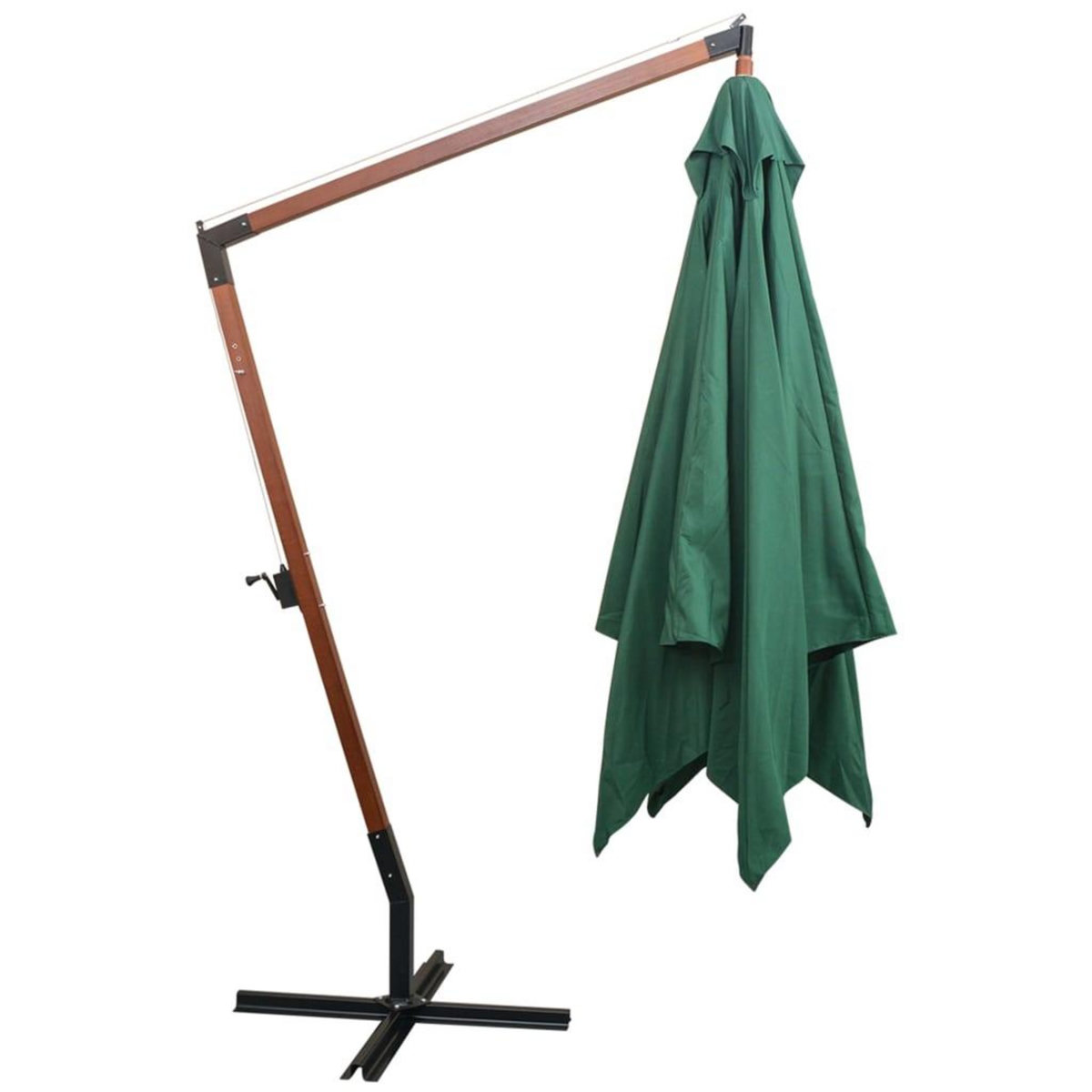 VIDAXL Parasol suspendu avec poteau en bois 300x300 cm vert