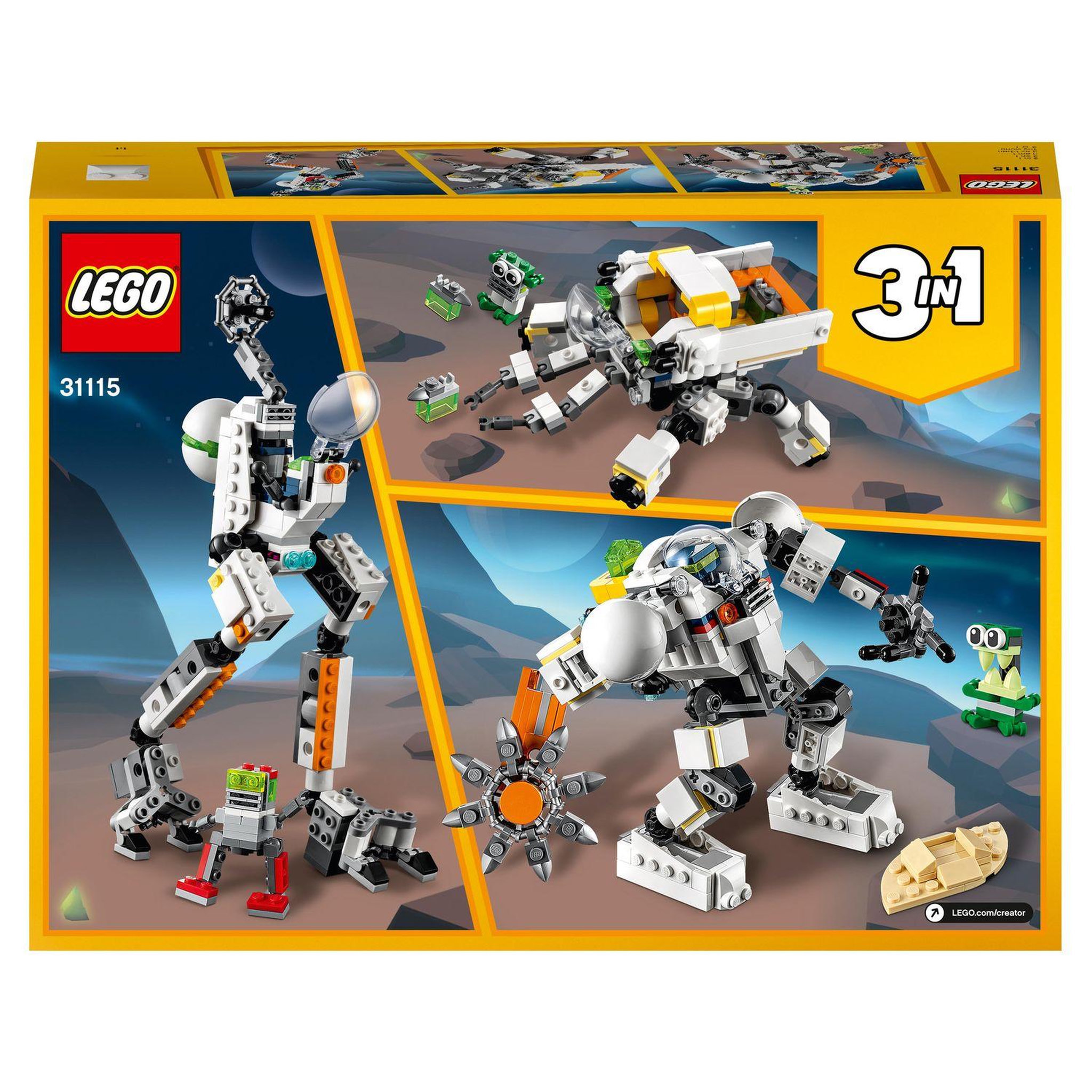 Voir la diapositive 8 : LEGO Creator 31115 - Le Robot d&rsquo;Extraction Spatiale