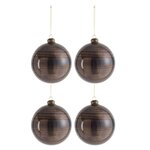 Paris Prix Lot de 4 Boules de Noël  Antiquan  12cm Marron