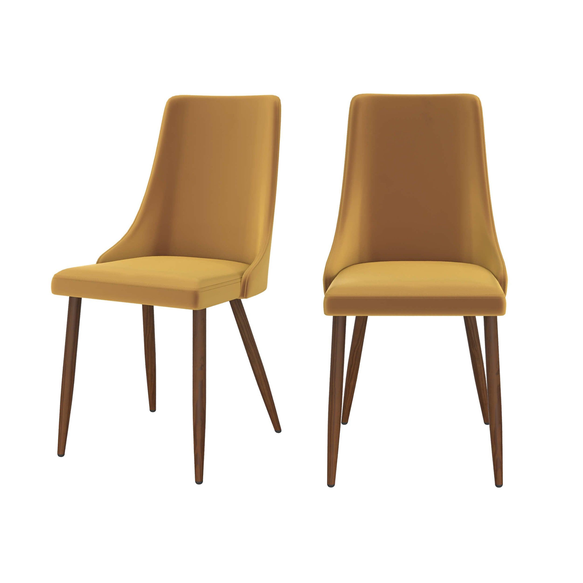 MAISON PAVANE Lot de 2 chaises en velours jaune moutarde-vinni