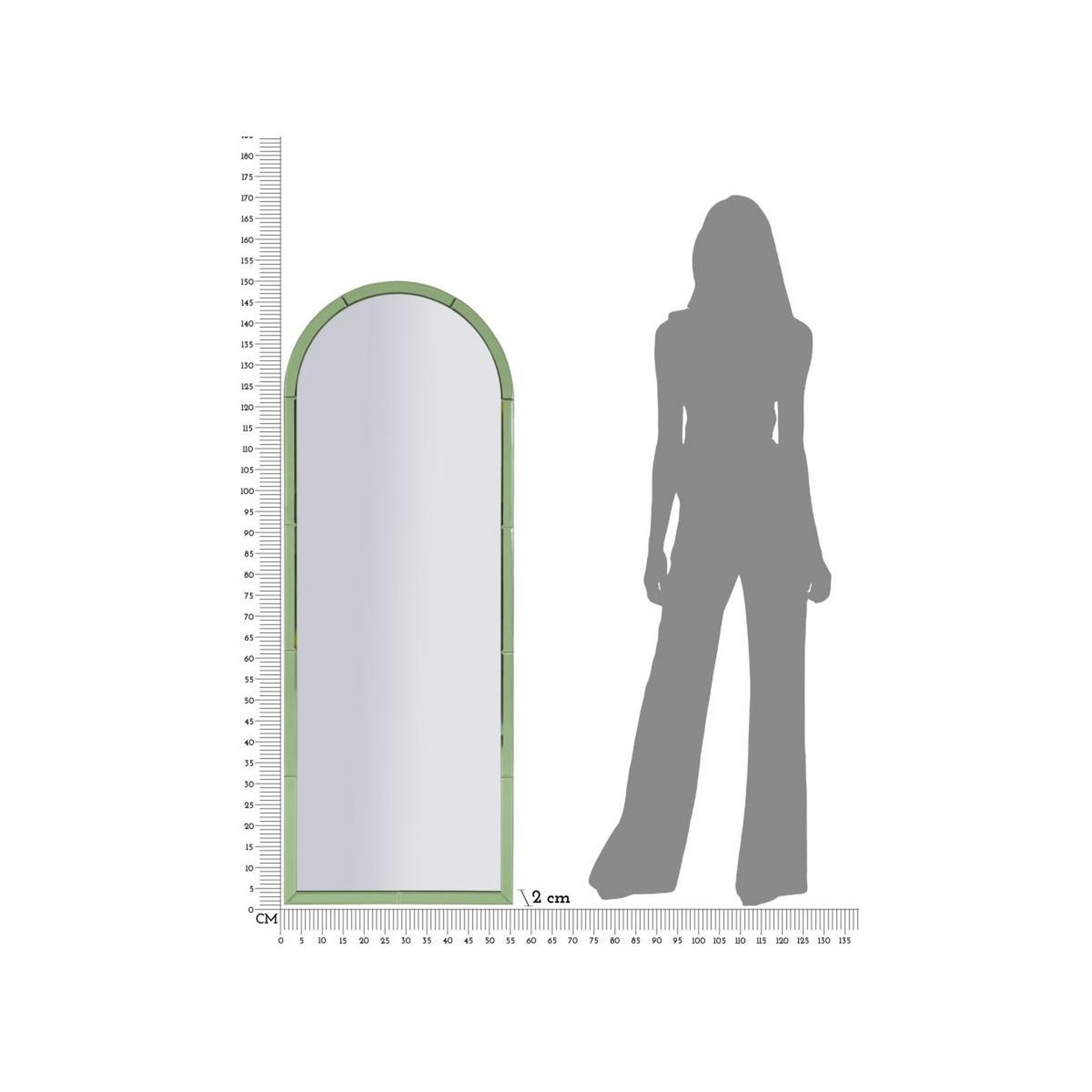 Voir la diapositive 5 : Paris Prix Miroir Mural Design  Baku  150cm Vert