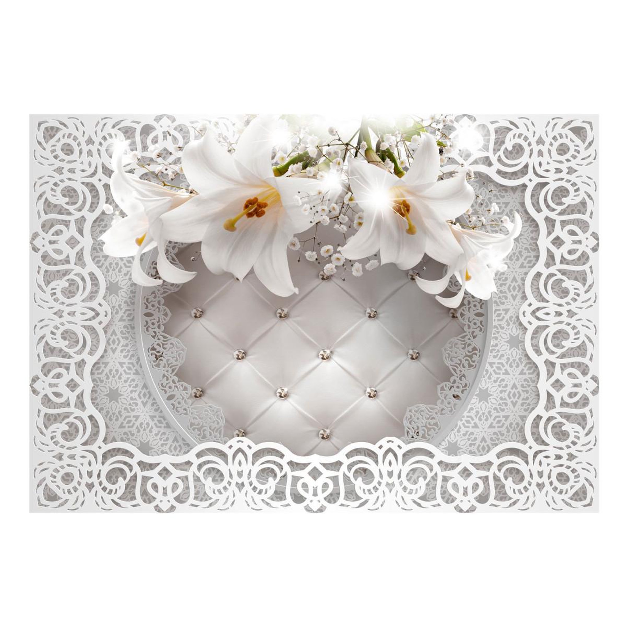 Voir la diapositive 2 : Paris Prix Papier Peint  Lilies & Quilted Background