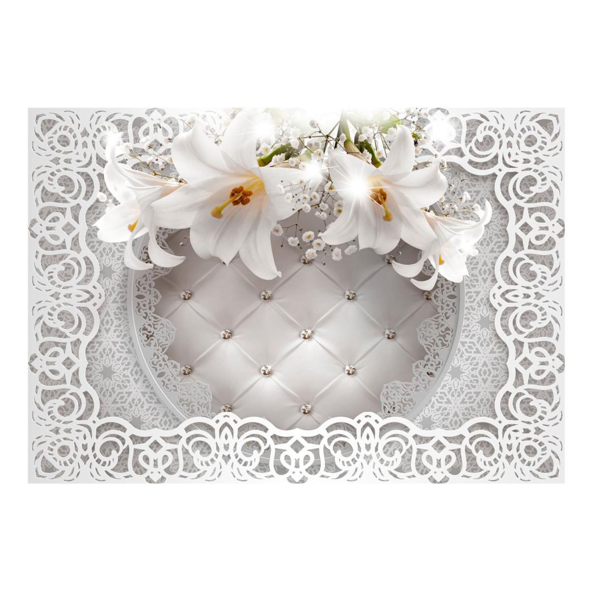 Paris Prix Papier Peint  Lilies & Quilted Background