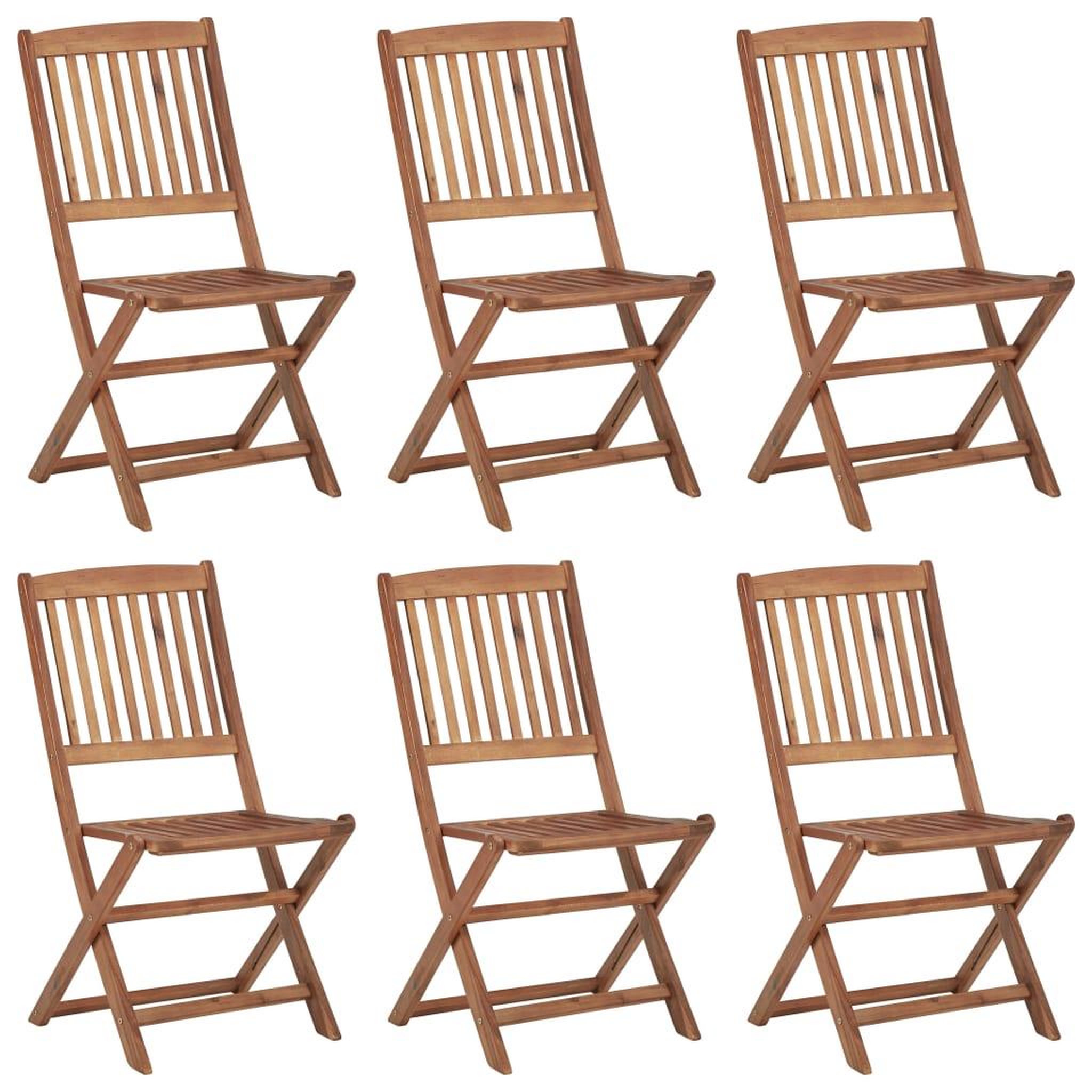 Voir la diapositive 2 : VIDAXL Chaises pliables de jardin lot de 6 avec coussins Bois d'acacia