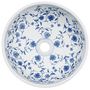 Voir la diapositive 4 : VIDAXL Vasque a poser blanc et bleu rond Φ41x14 cm ceramique