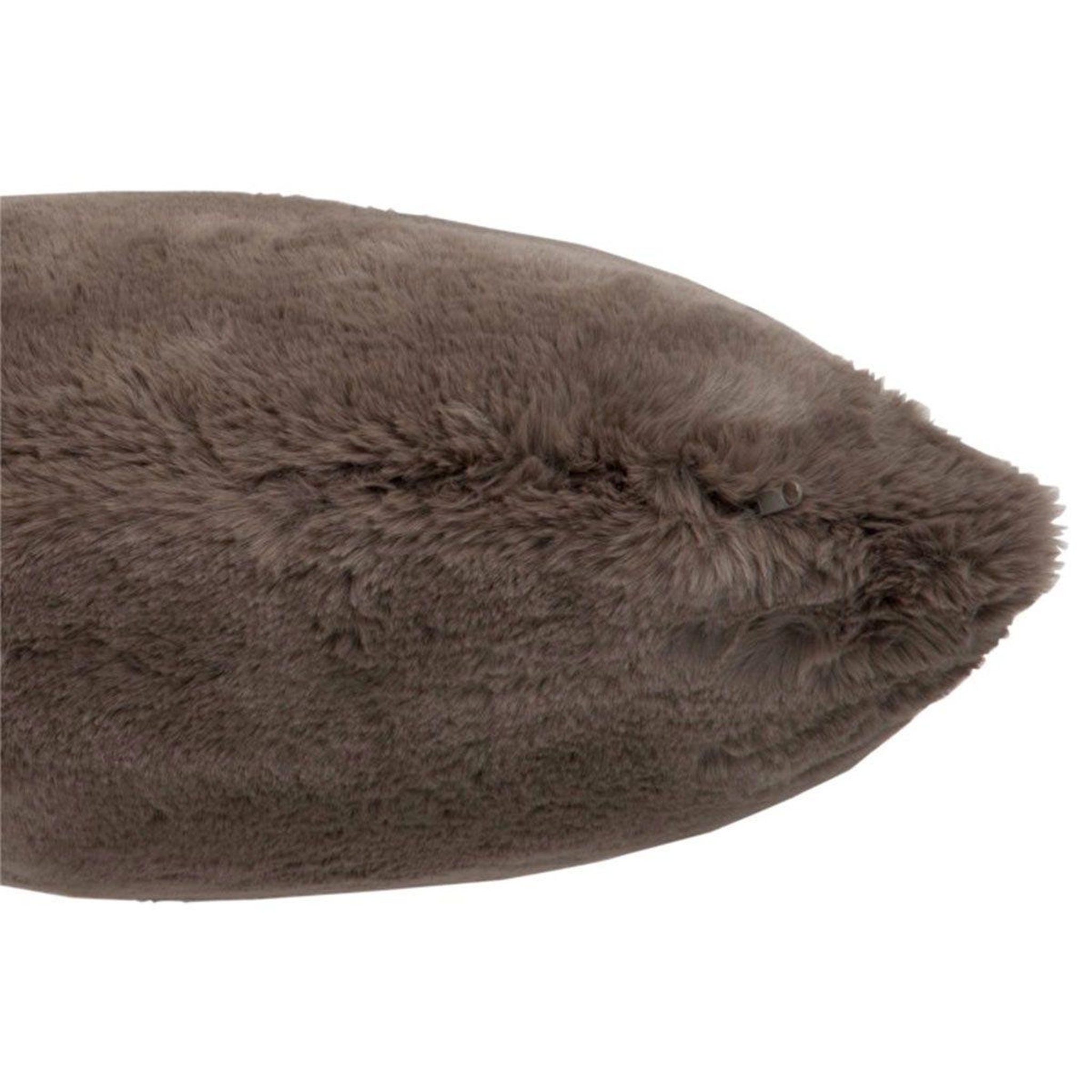 Voir la diapositive 2 : J-LINE Coussin imitation fourrure  cutie  45x45cm taupe