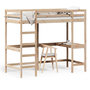 Voir la diapositive 2 : VIDAXL Lit superpose avec bureau 90x200 cm bois de pin massif