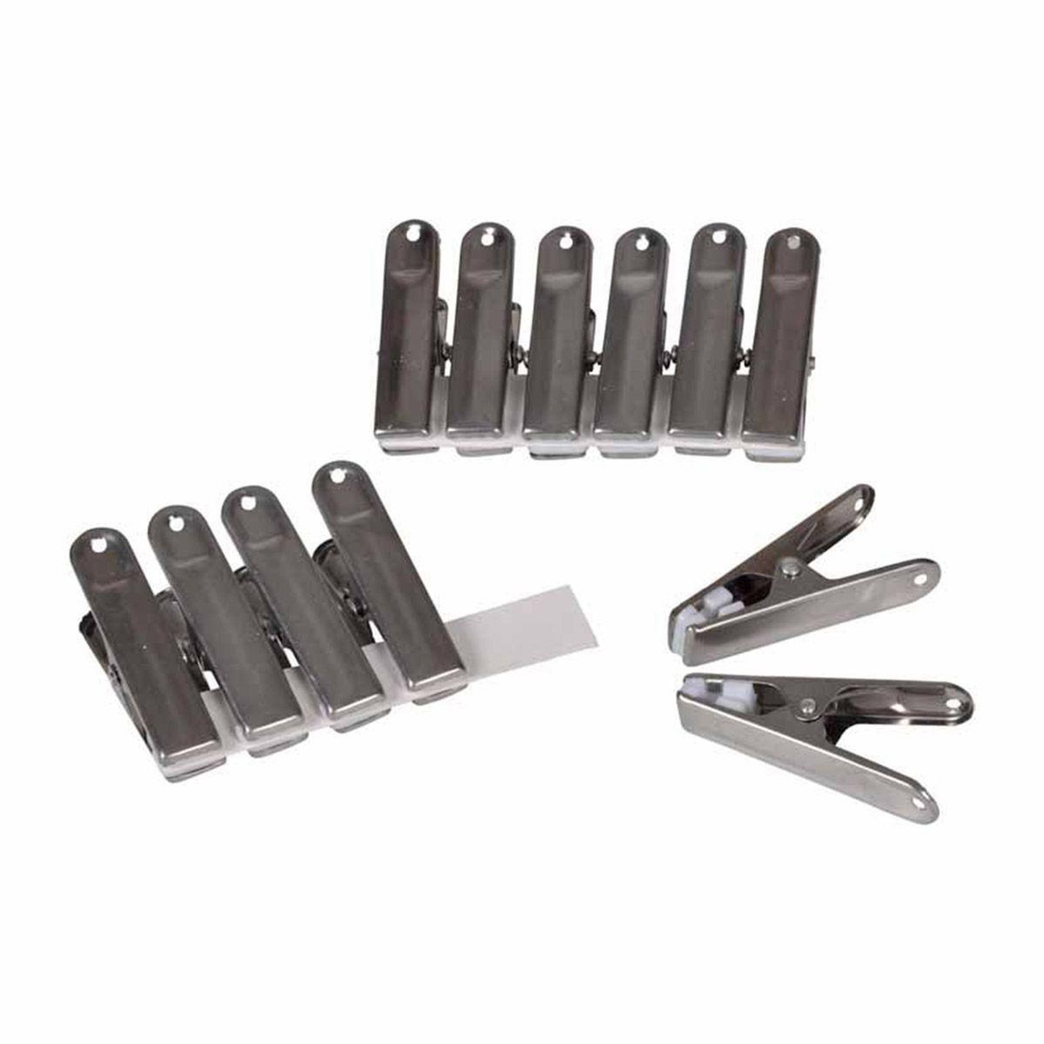 HOMEA Lot de 12 pinces à linge  anti marque  6cm argent