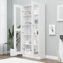 Voir la diapositive 3 : VIDAXL Armoire a vitrine Blanc 82,5x30,5x185,5 cm Bois d'ingenierie