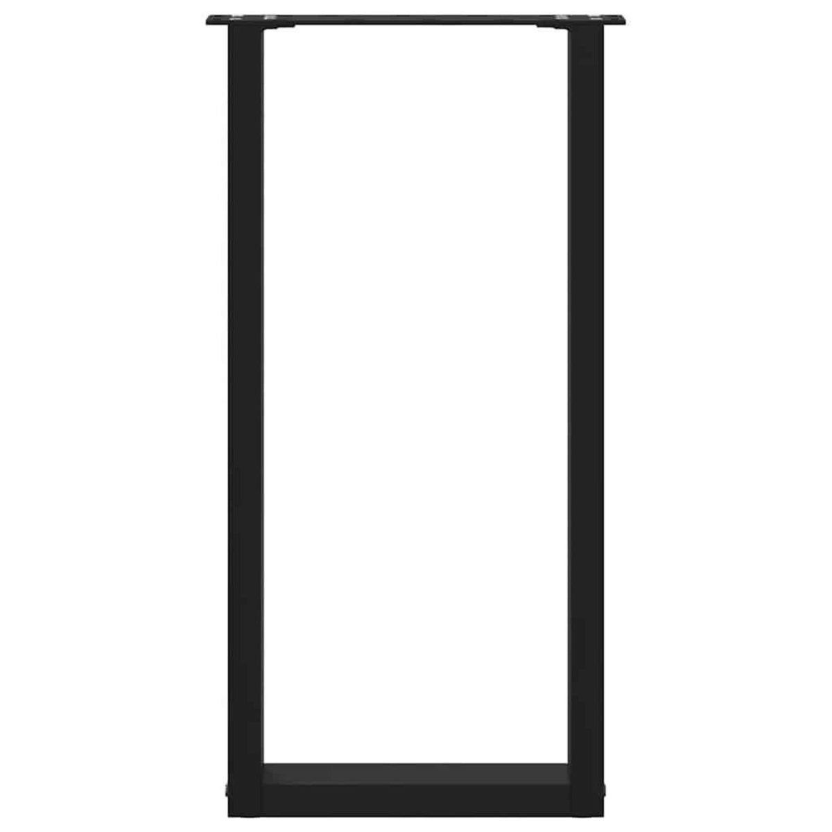 VIDAXL Pieds de table basse forme de U 2 pcs noir 28x(72-73) cm acier