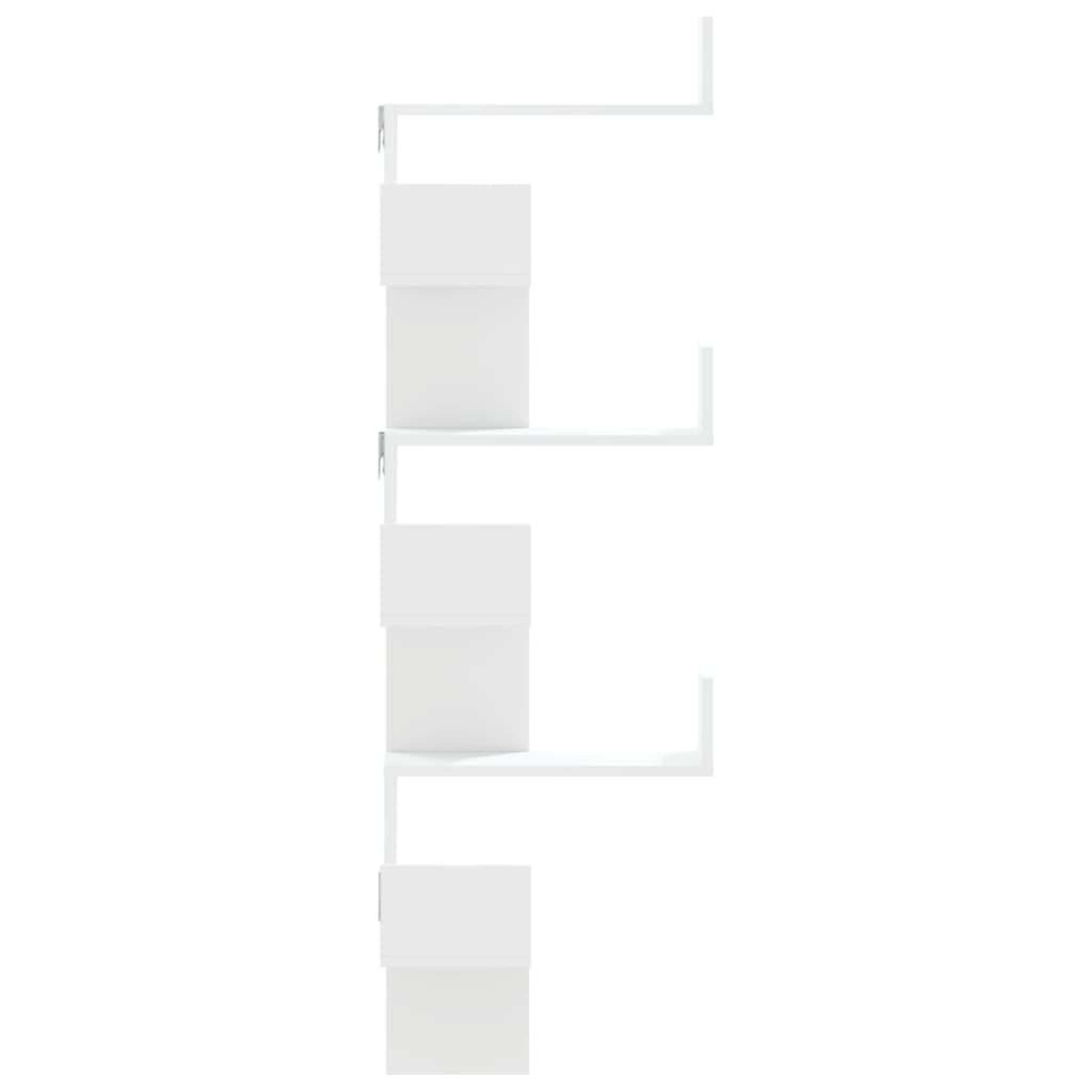 Voir la diapositive 5 : VIDAXL Etagere d'angle murale blanc 45x45x147 cm bois d'ingenierie