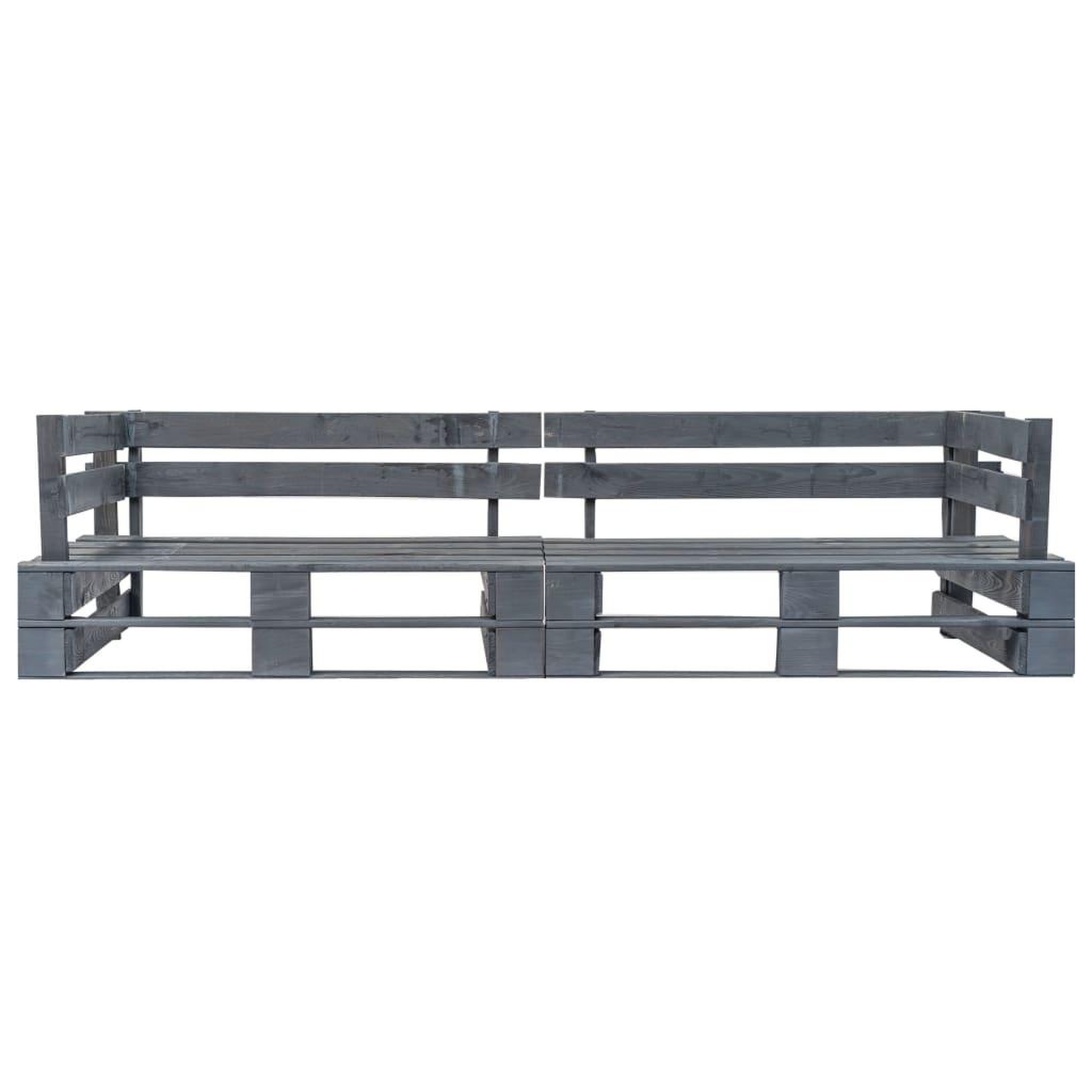 Voir la diapositive 2 : VIDAXL Canape palette de jardin 2 places gris bois