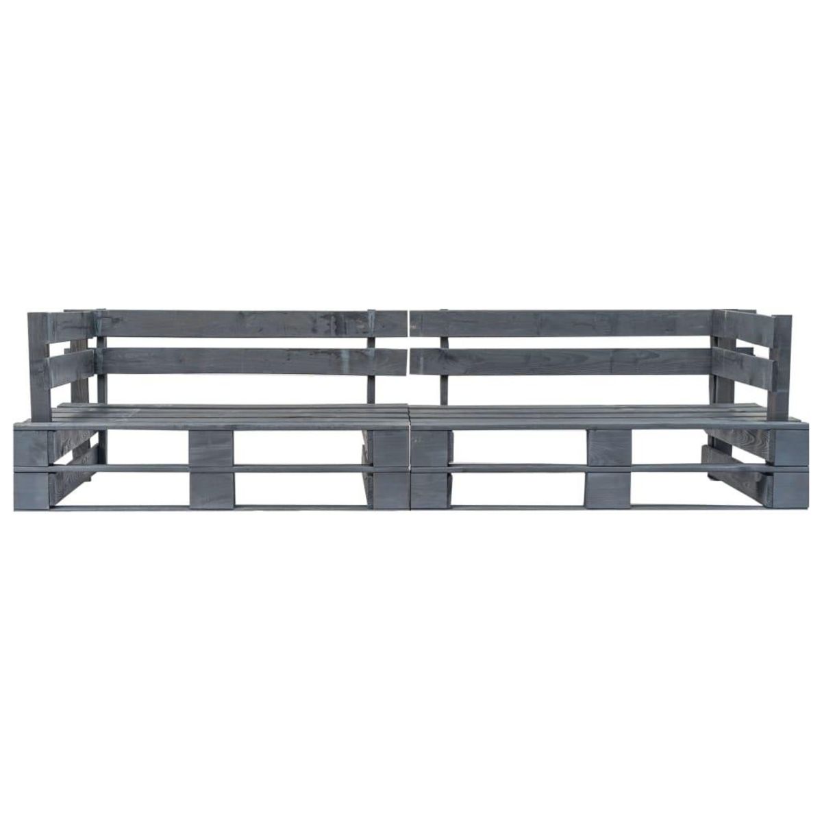 VIDAXL Canape palette de jardin 2 places gris bois