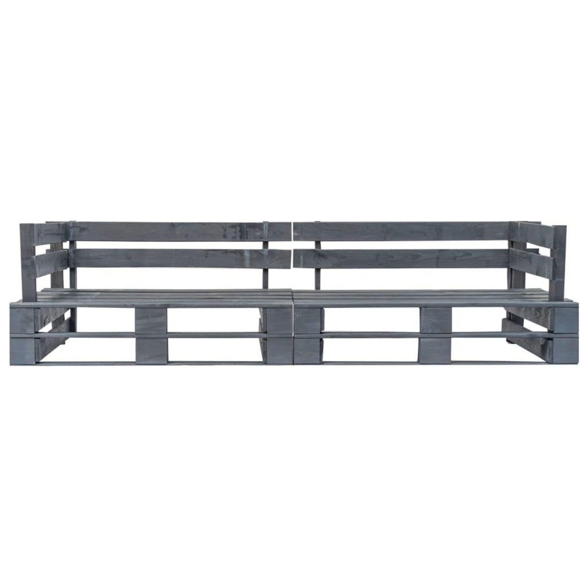 VIDAXL Canape palette de jardin 2 places gris bois