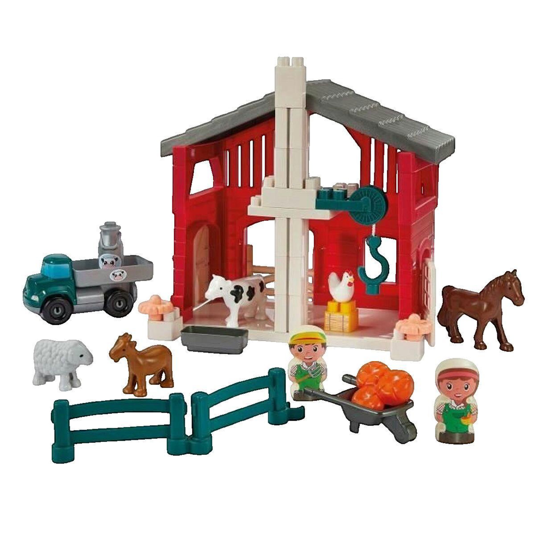 Voir la diapositive 2 : Ecoiffier Jeu de construction Ecoiffier Abrick - Ferme traditionnelle colorée