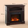 Voir la diapositive 3 : HOMCOM Cheminée électrique XL style classique chic 1800W  effet flammes LED réglable télécommande effet bois