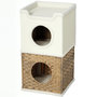 Voir la diapositive 1 : PAWHUT Tour à griffer pour chat 3 niveaux - 2 niches, panier observation- H.75,5 cm - résine tressée sisal