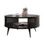 Voir la diapositive 2 : BEST MOBILIER Forini - table basse ronde - effet marbre noir - 75 cm