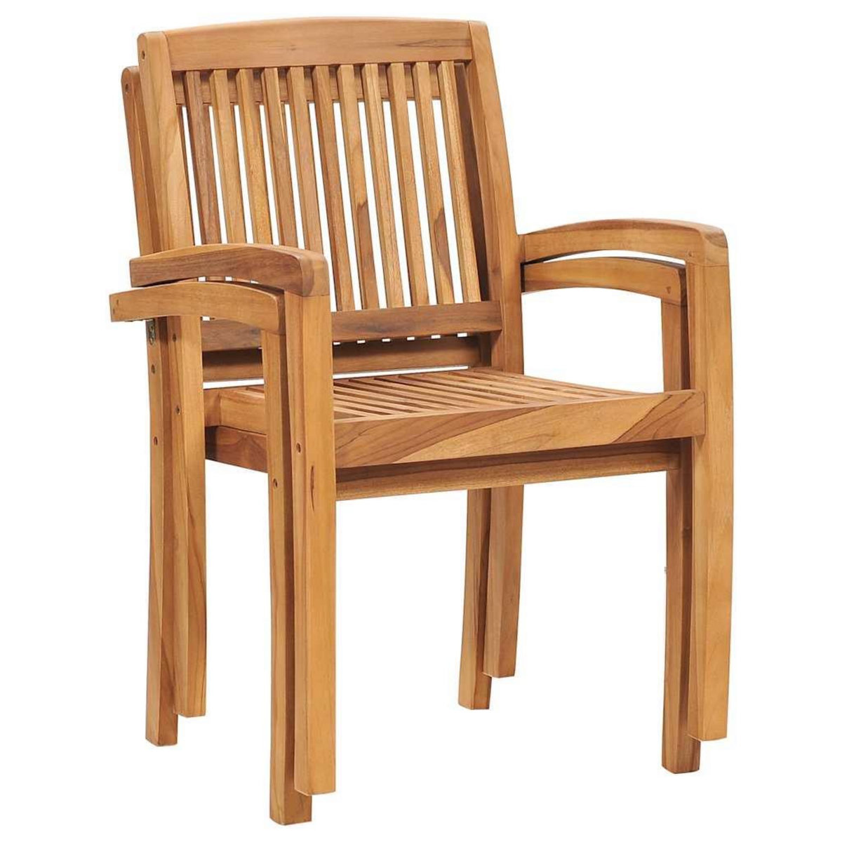 VIDAXL Chaises de jardin lot de 2 et coussins beige Bois teck massif