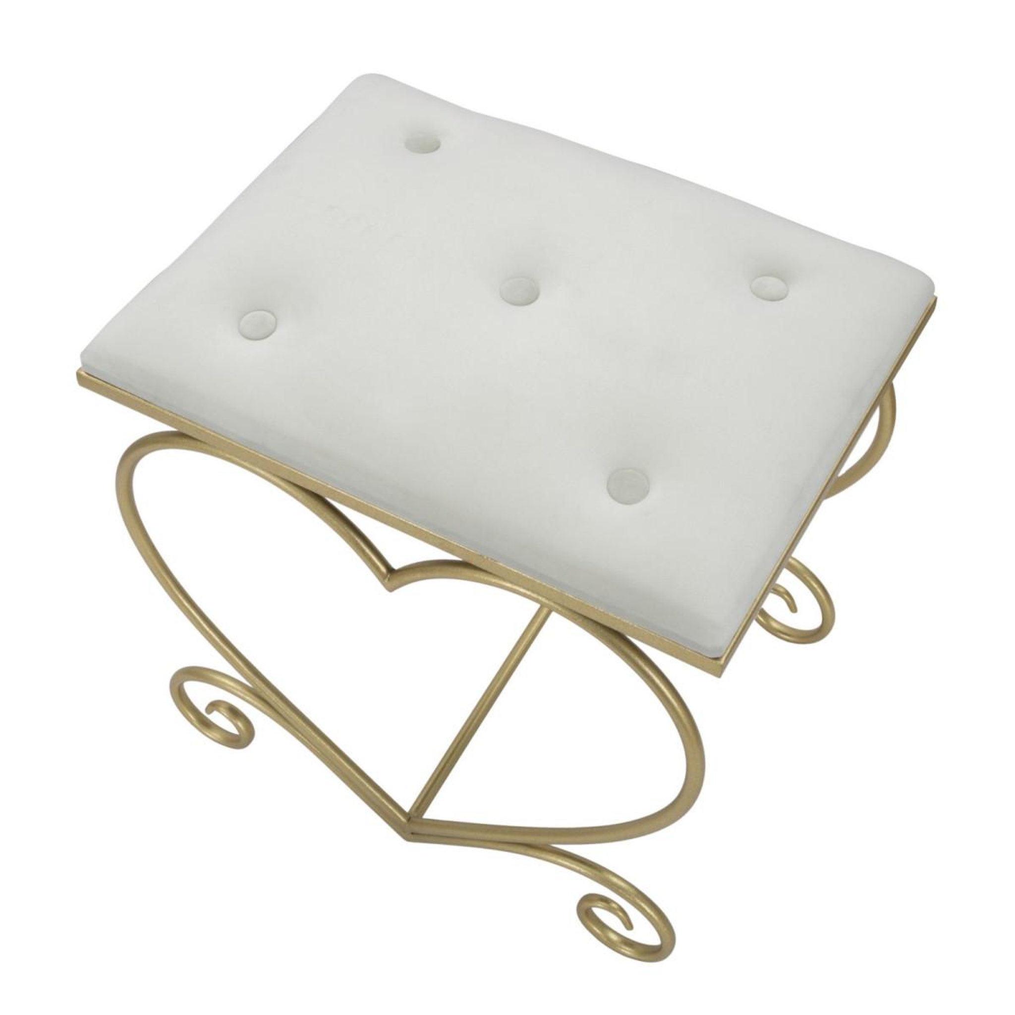 Voir la diapositive 4 : Paris Prix Tabouret design  heart  51cm crème & or