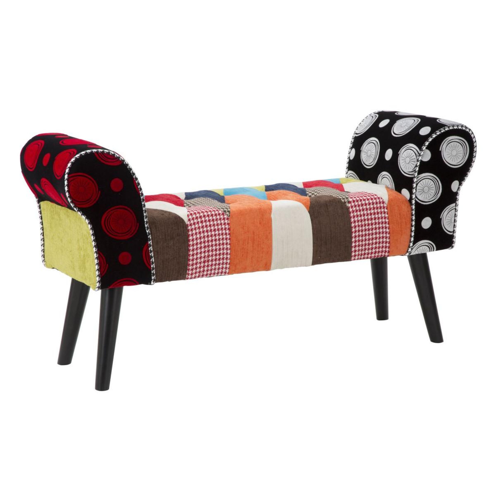 Paris Prix Banquette design patchwork  impérial  102cm multicolore