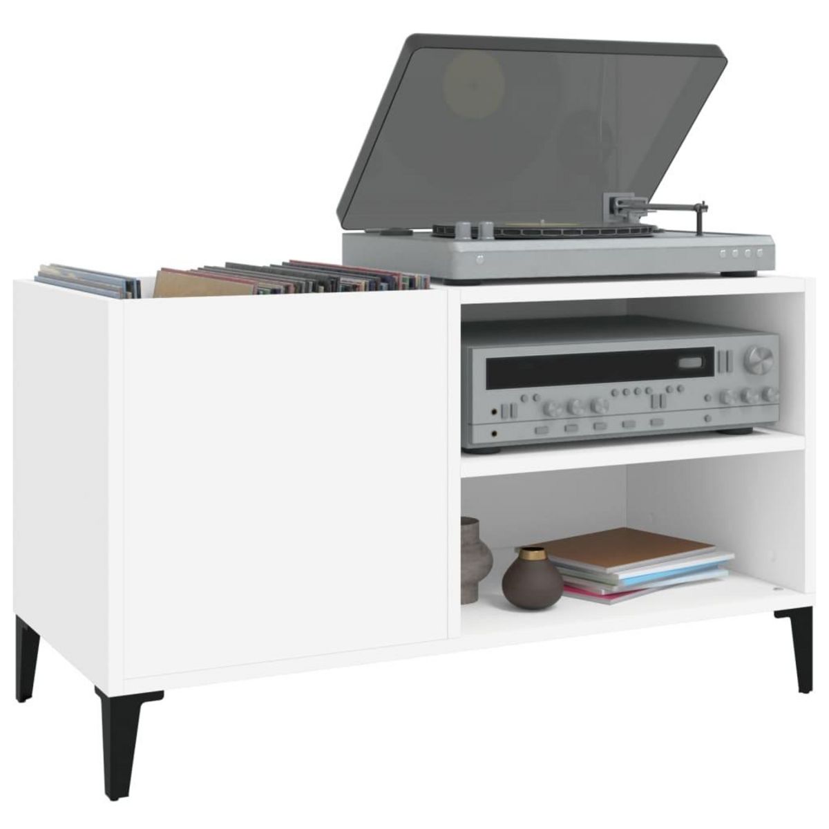 VIDAXL Armoire a disques blanc 84,5x38x48 cm bois d'ingenierie