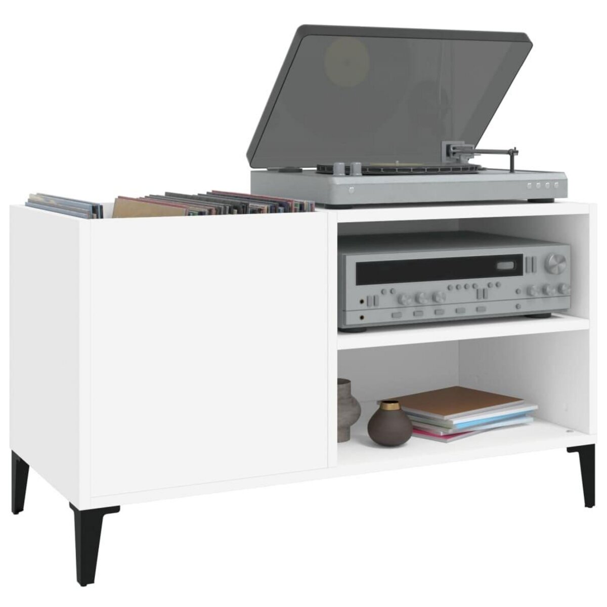 VIDAXL Armoire a disques blanc 84,5x38x48 cm bois d'ingenierie