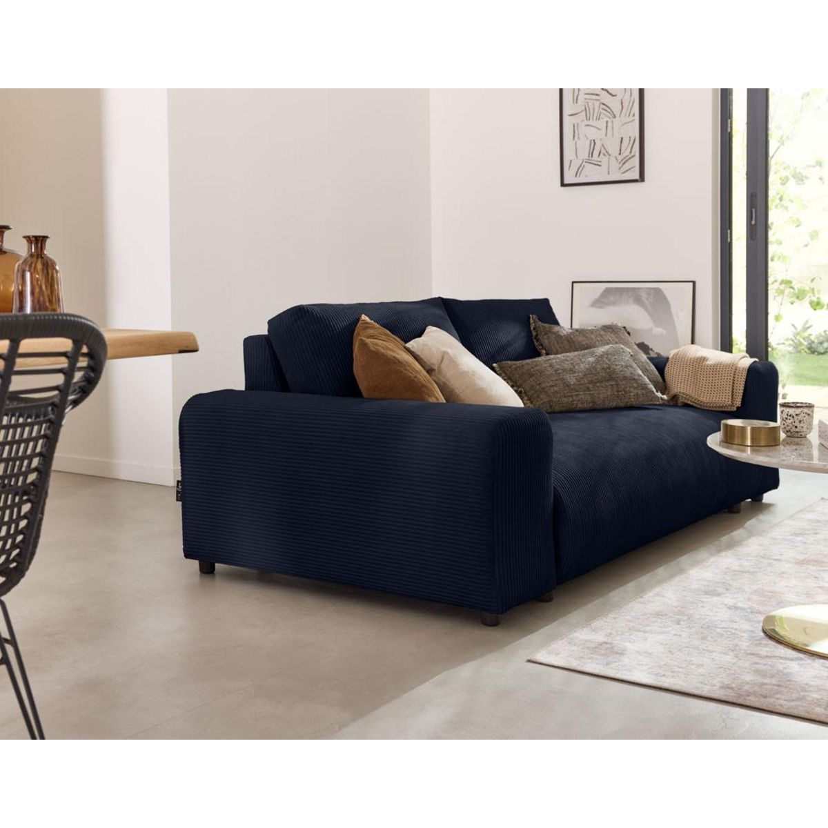 LISA DESIGN Garance - canapé droit 3 places - en velours côtelé